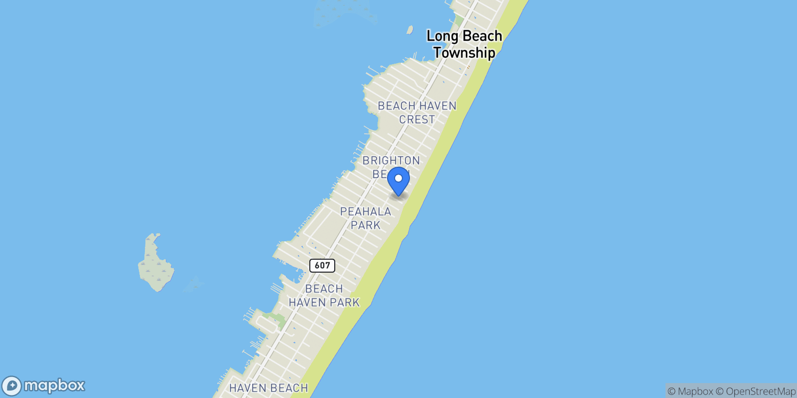 Map showing 113 E Mermaid Lane, Long Beach Twp, NJ 08008, Ship Bottom, New Jersey, United States.