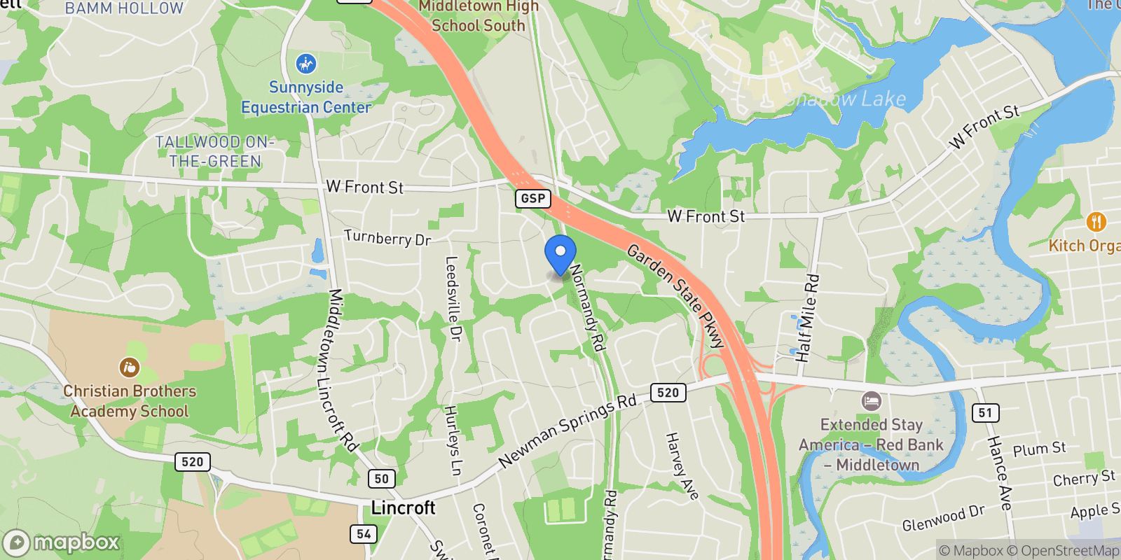 Map showing 110 Whispering Pines Drive, Lincroft, NJ 07738, Lincroft, New Jersey, United States.