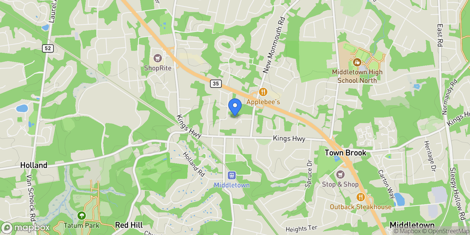 Map showing 17 Winding Brook Way, Middletown, NJ 07748, North Middletown, New Jersey, United States.