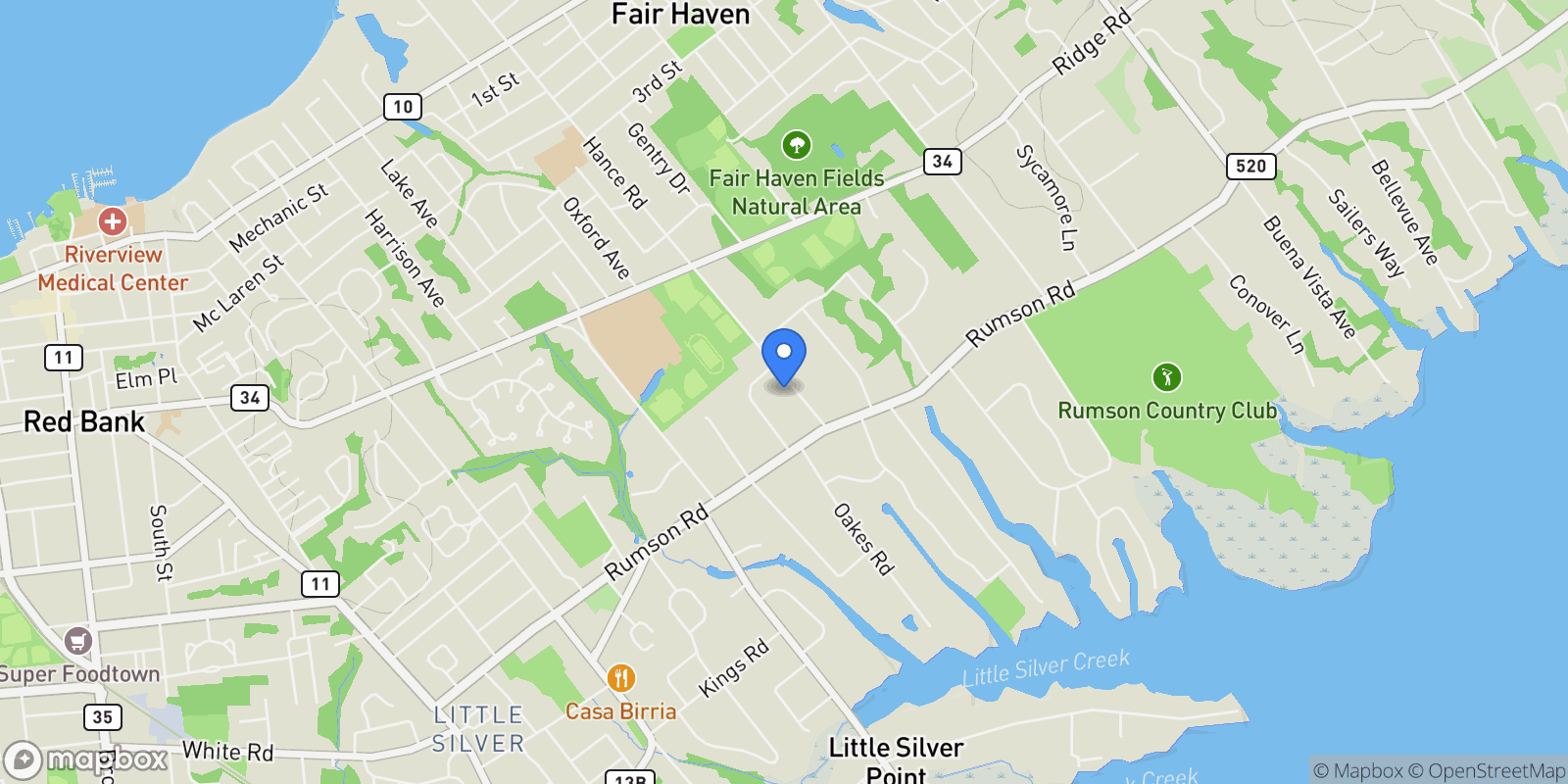 Map showing 492 Hance Road, Little Silver, NJ 07739, Little Silver, New Jersey, United States.