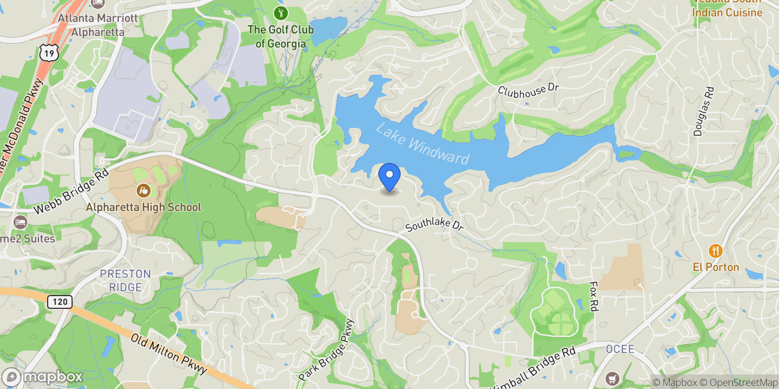 Map showing 410 Red Jacket Way, Alpharetta, GA 30005, Alpharetta, Georgia, United States.