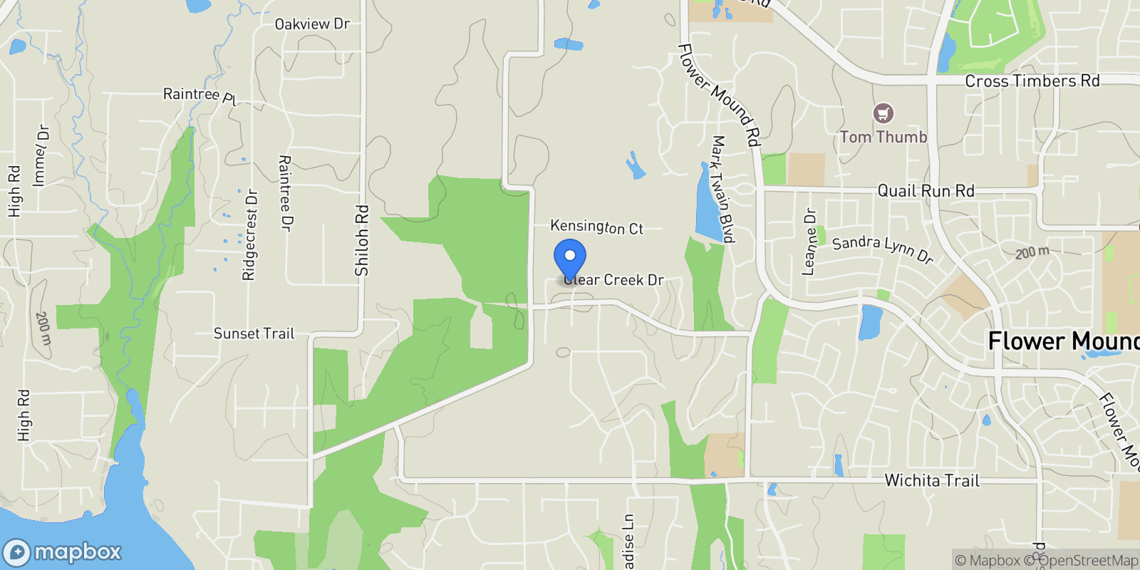 Map showing 3205 High Point Drive, Lewisville, Texas, United States.