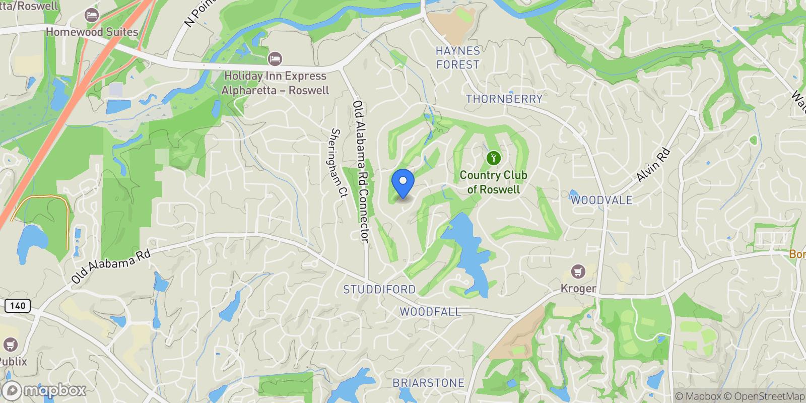 Map showing 315 Anchorage Place, Roswell, GA 30076, Roswell, Georgia, United States.
