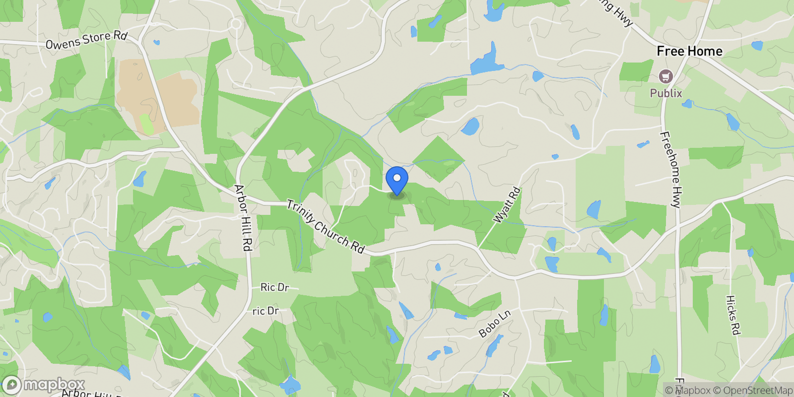 Map showing 114 Trinity Hollow Drive, Canton, GA 30115, Canton, Georgia, United States.