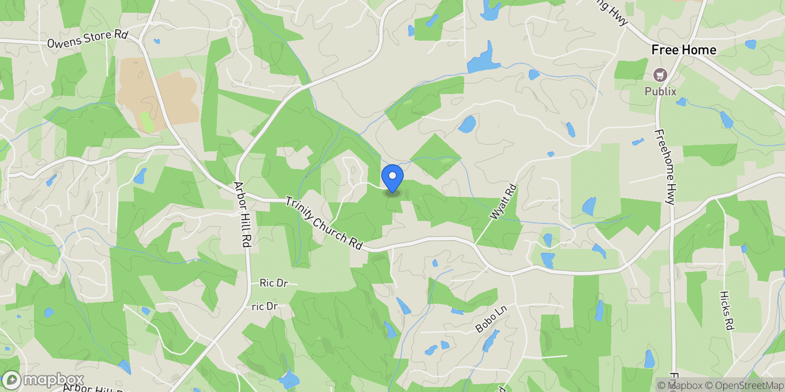 Map showing 114 Trinity Hollow Drive, Canton, GA 30115, Canton, Georgia, United States.