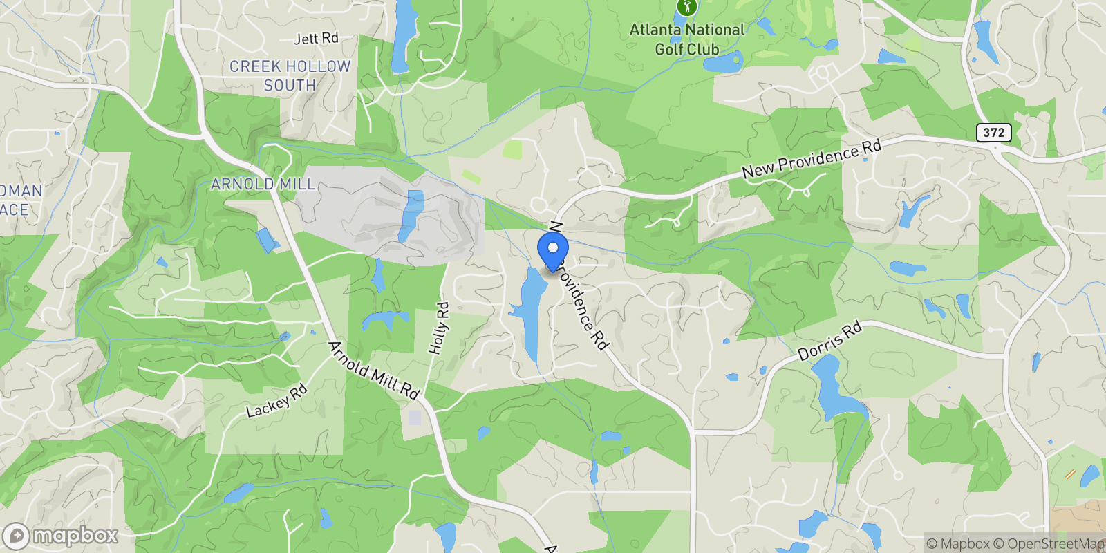Map showing 13540 Providence Lake Drive, Alpharetta, GA 30004, Milton, Georgia, United States.