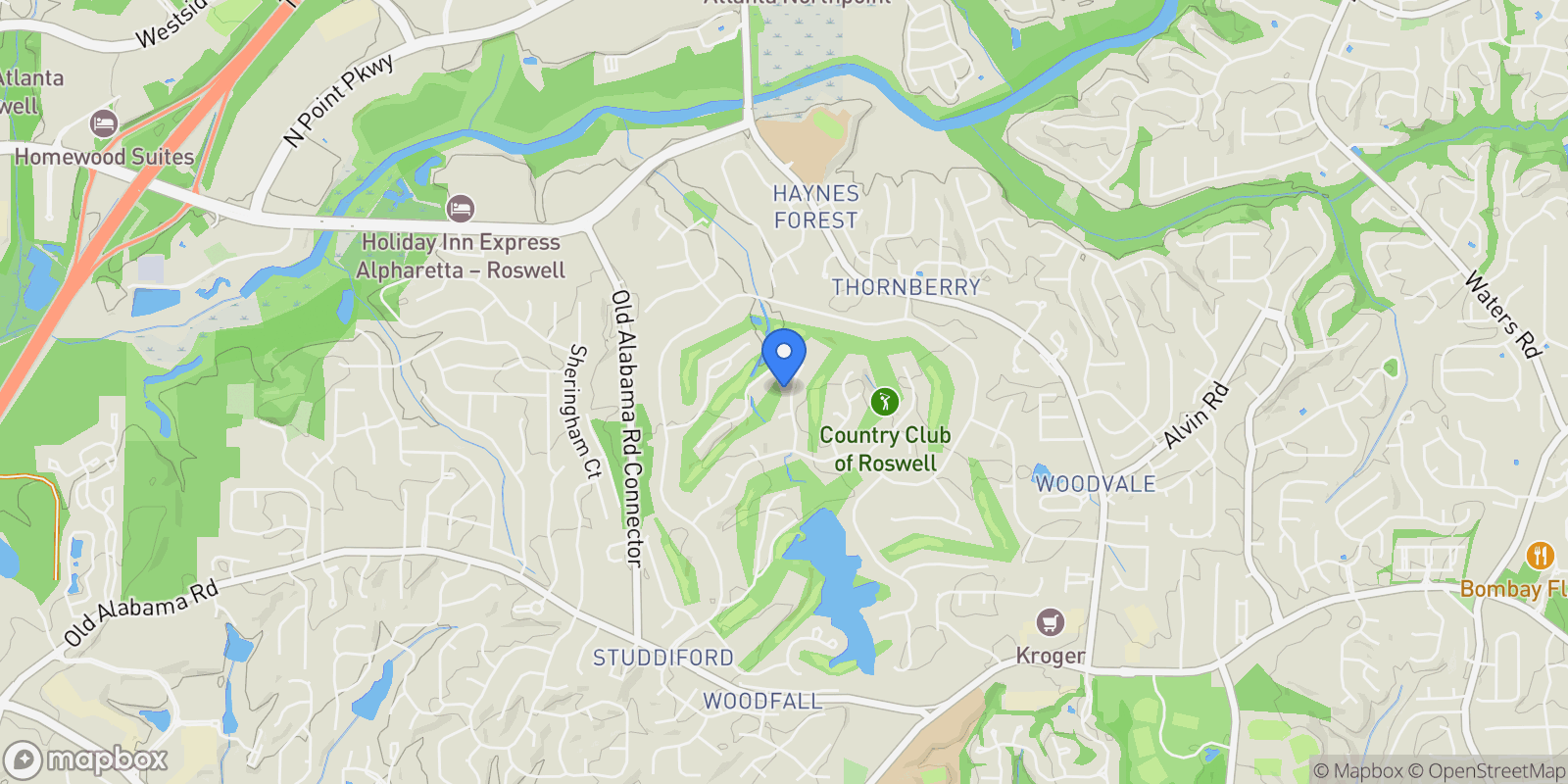 Map showing 10280 Crescent Ridge Drive, Roswell, GA 30076, Roswell, Georgia, United States.