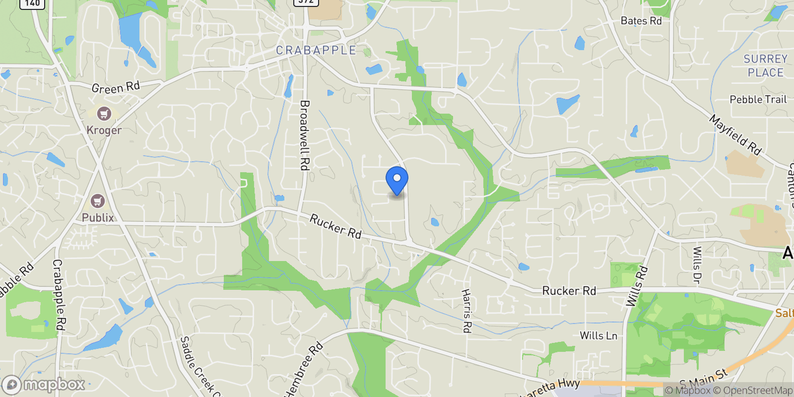 Map showing 910 Reece Road, Alpharetta, GA 30004, Milton, Georgia, United States.