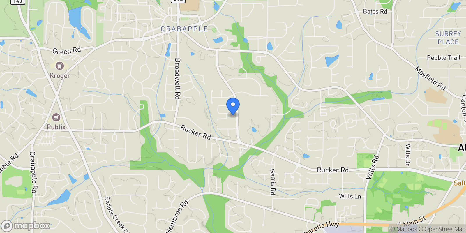 Map showing 910 Reece Road, Alpharetta, GA 30004, Milton, Georgia, United States.