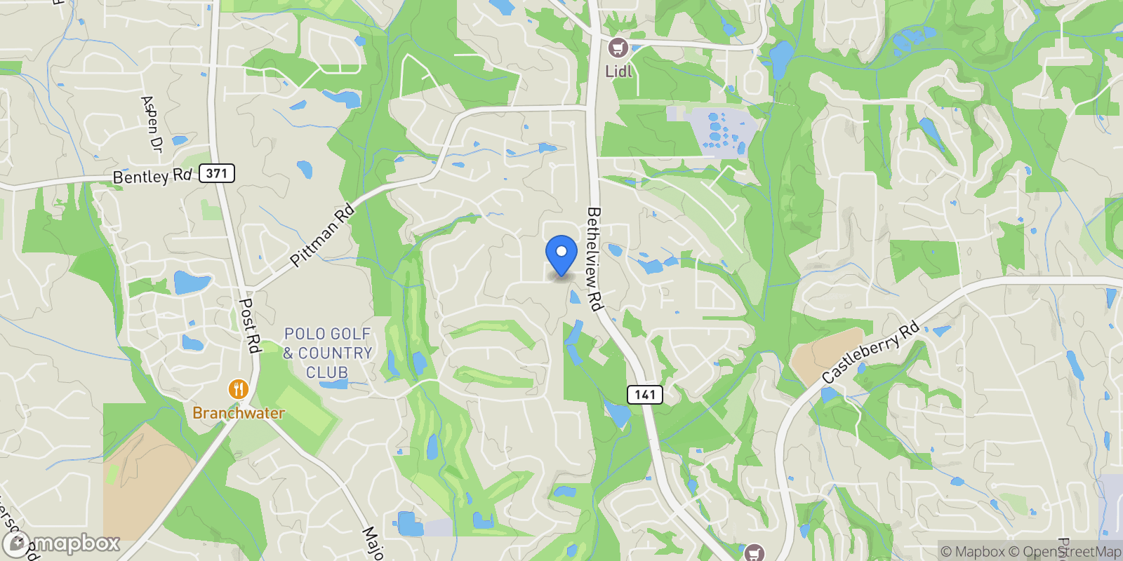 Map showing 6960 Polo Fields Parkway, Cumming, GA 30040, Cumming, Georgia, United States.