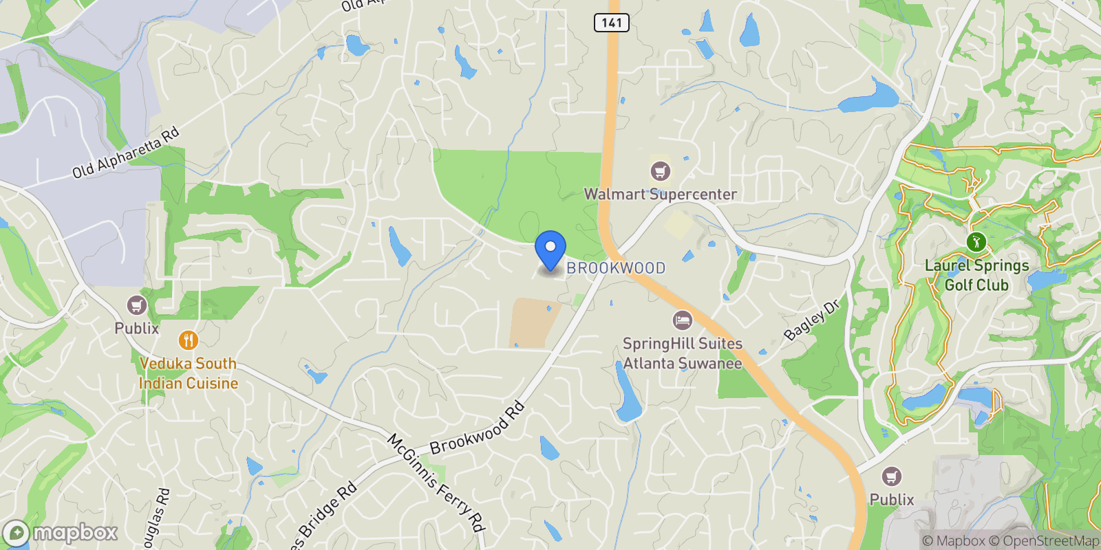 Map showing 3250 Caney Estates Place, Cumming, GA 30041, Cumming, Georgia, United States.