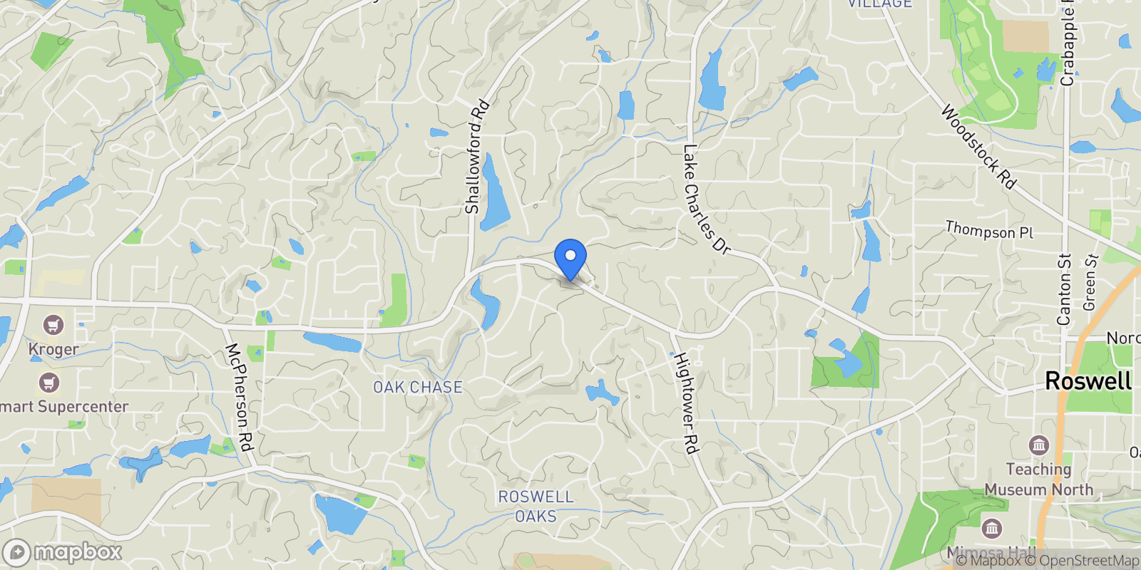 Map showing 980 Pine Grove Road, Roswell, GA 30075, Roswell, Georgia, United States.