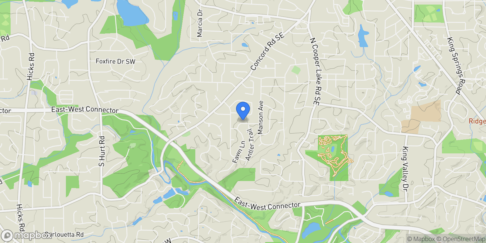 Map showing 245 Doeskin Trail SE, Smyrna, GA 30082, Smyrna, Georgia, United States.