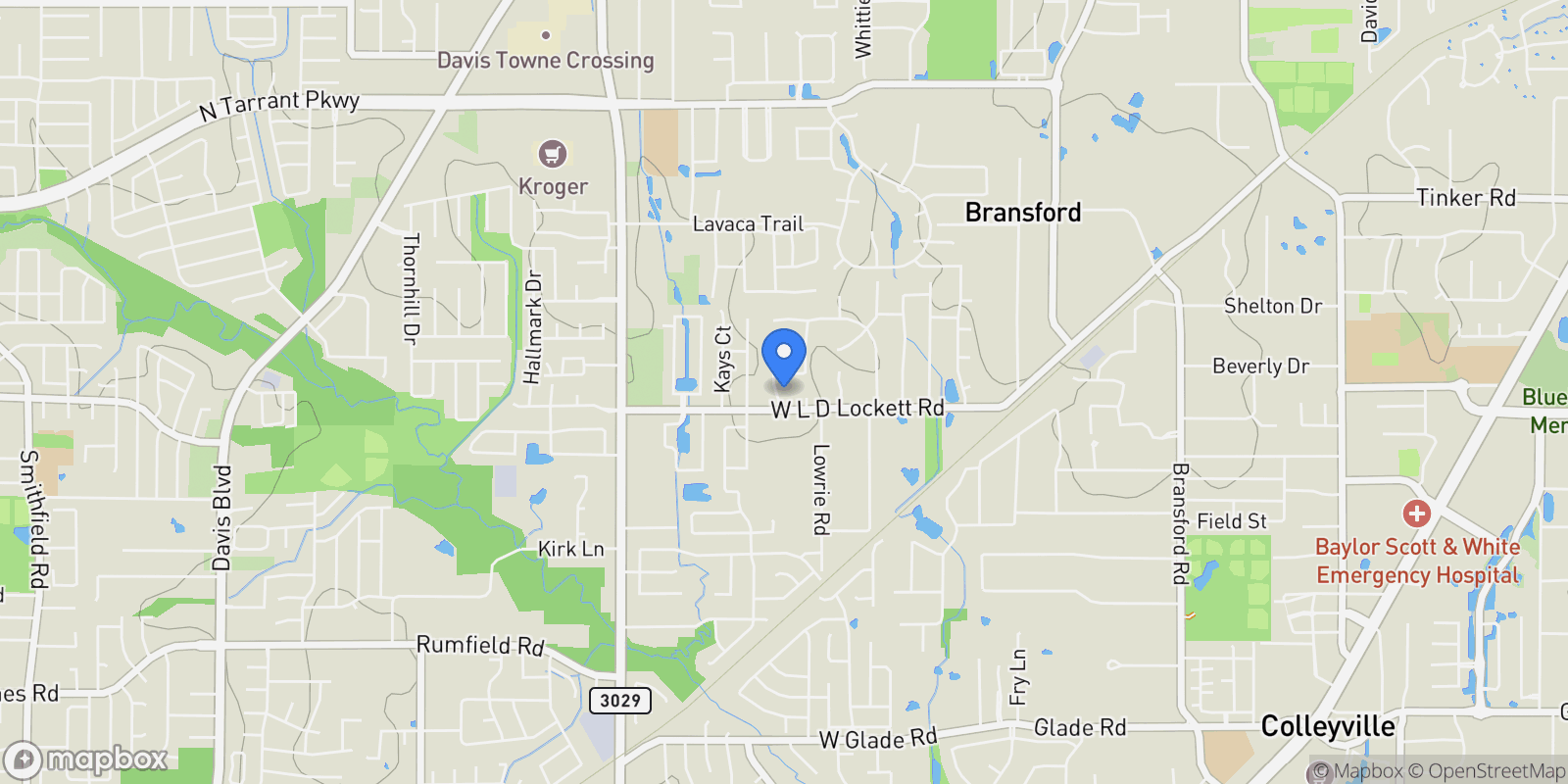 Map showing 5803 Chalford Common, Colleyville, Texas, United States.