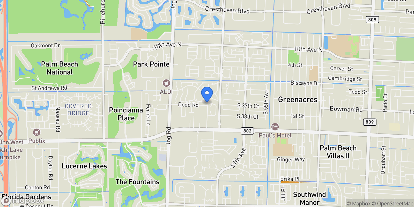 Map showing 6048 Woodlake Road, Lake Worth, Florida, United States.