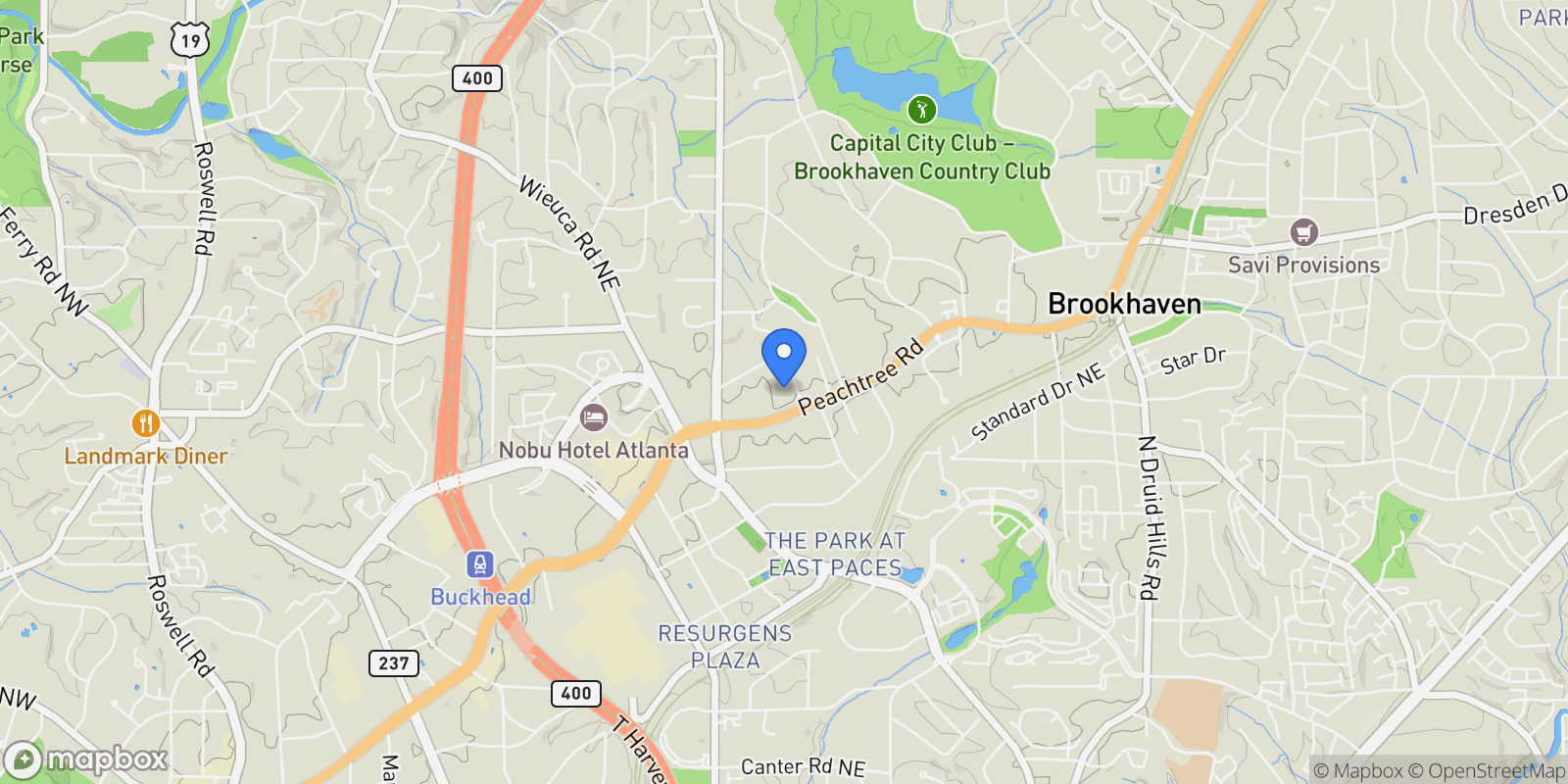 Map showing 3681 Manor Brook Terrace, Brookhaven, Georgia, United States.