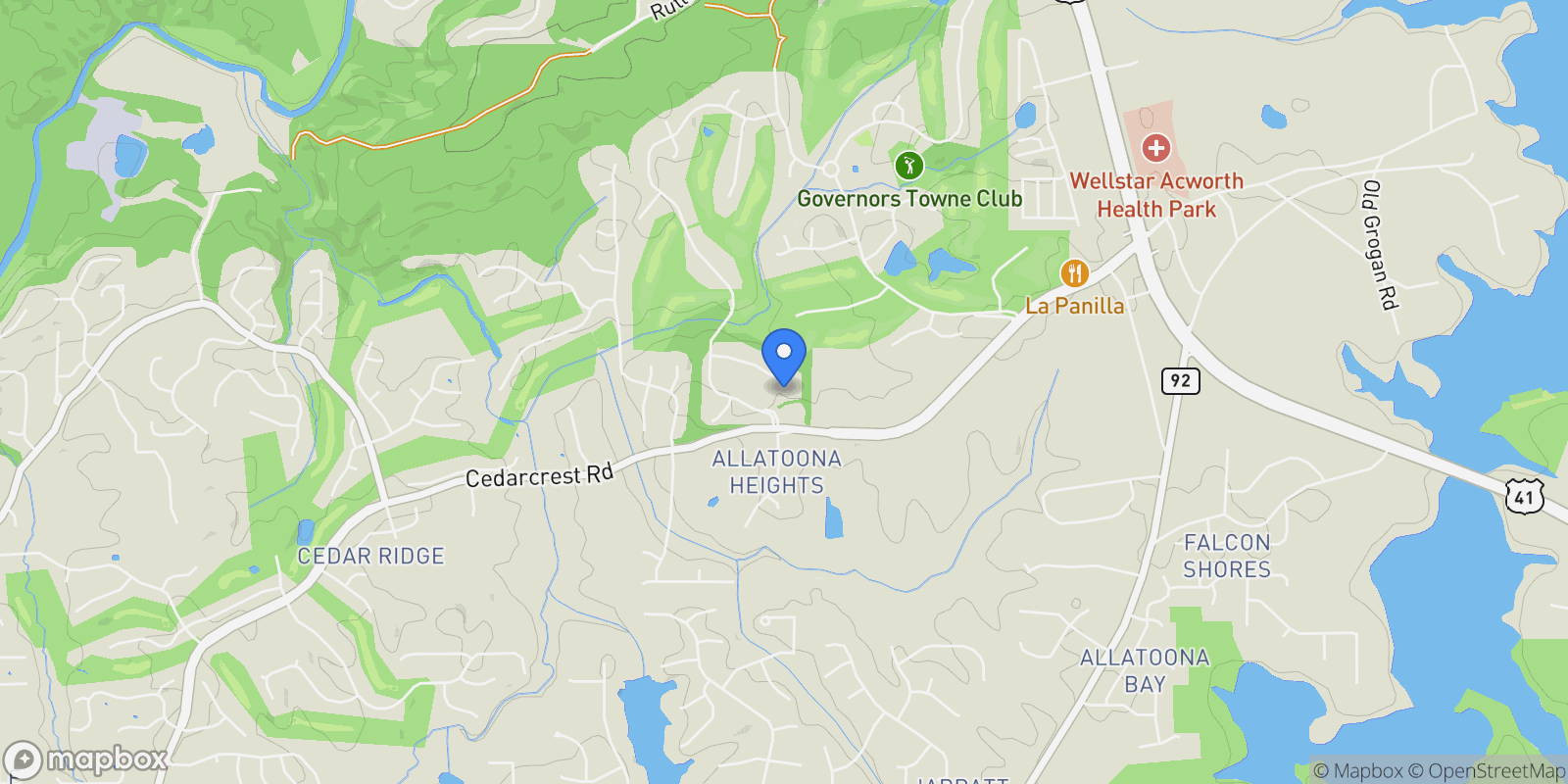 Map showing 202 Vandiver Court, Acworth, Georgia, United States.