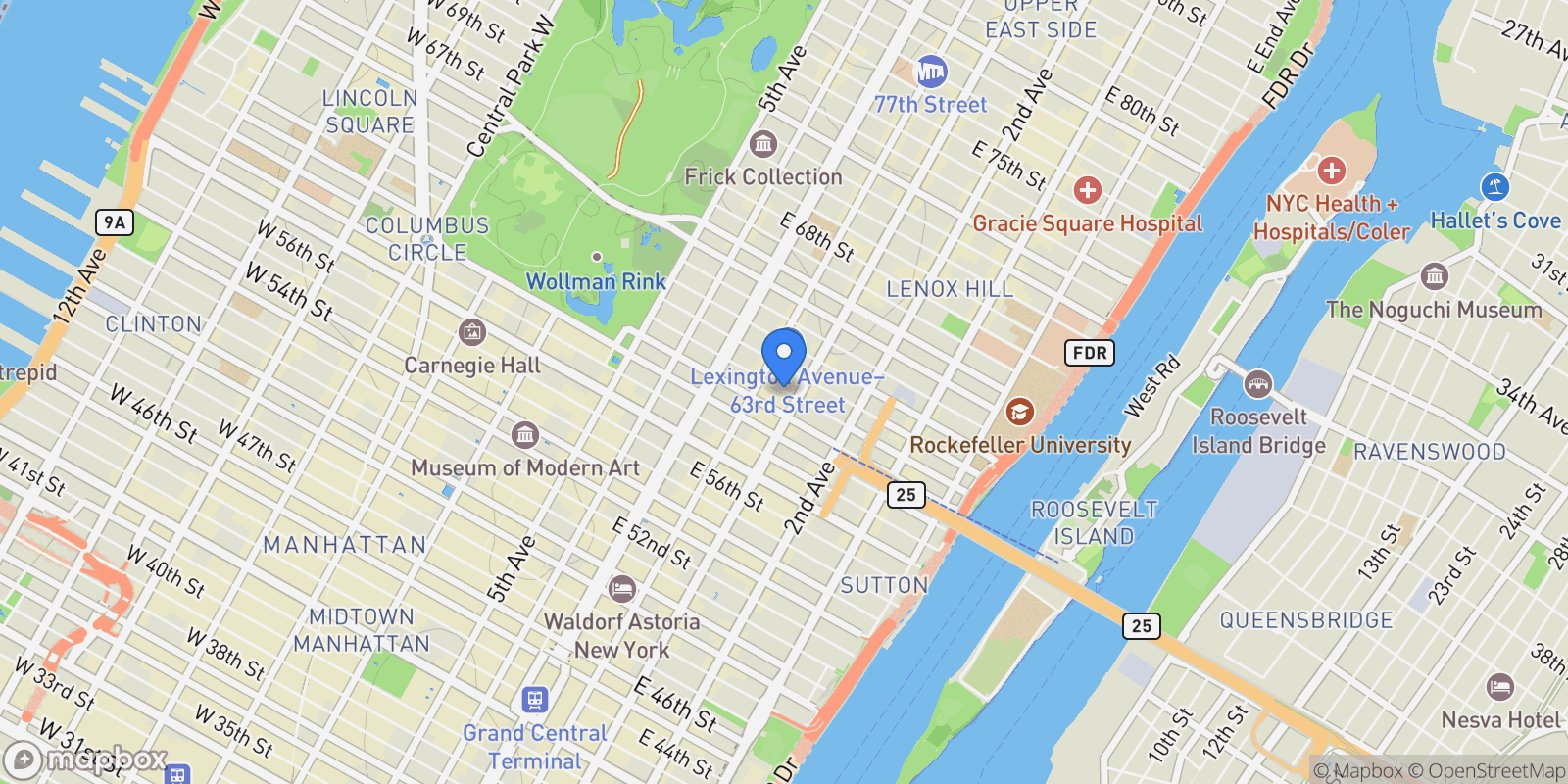Map showing EAST 61ST STREET, New York, New York, United States.