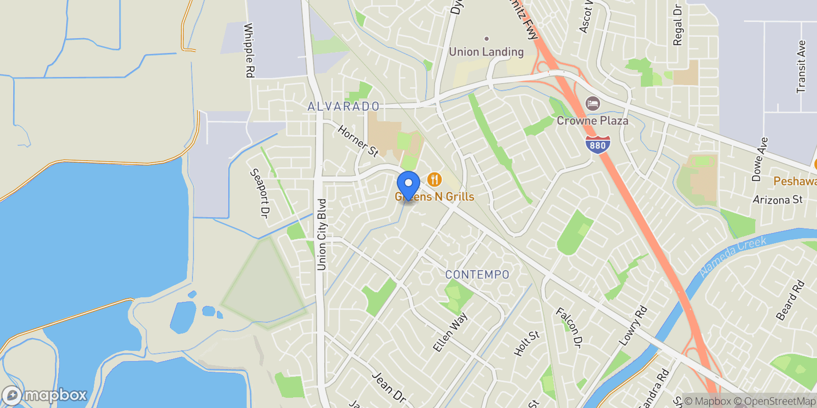 Map showing 4167 Sunflower Ct., Union City, California, United States.