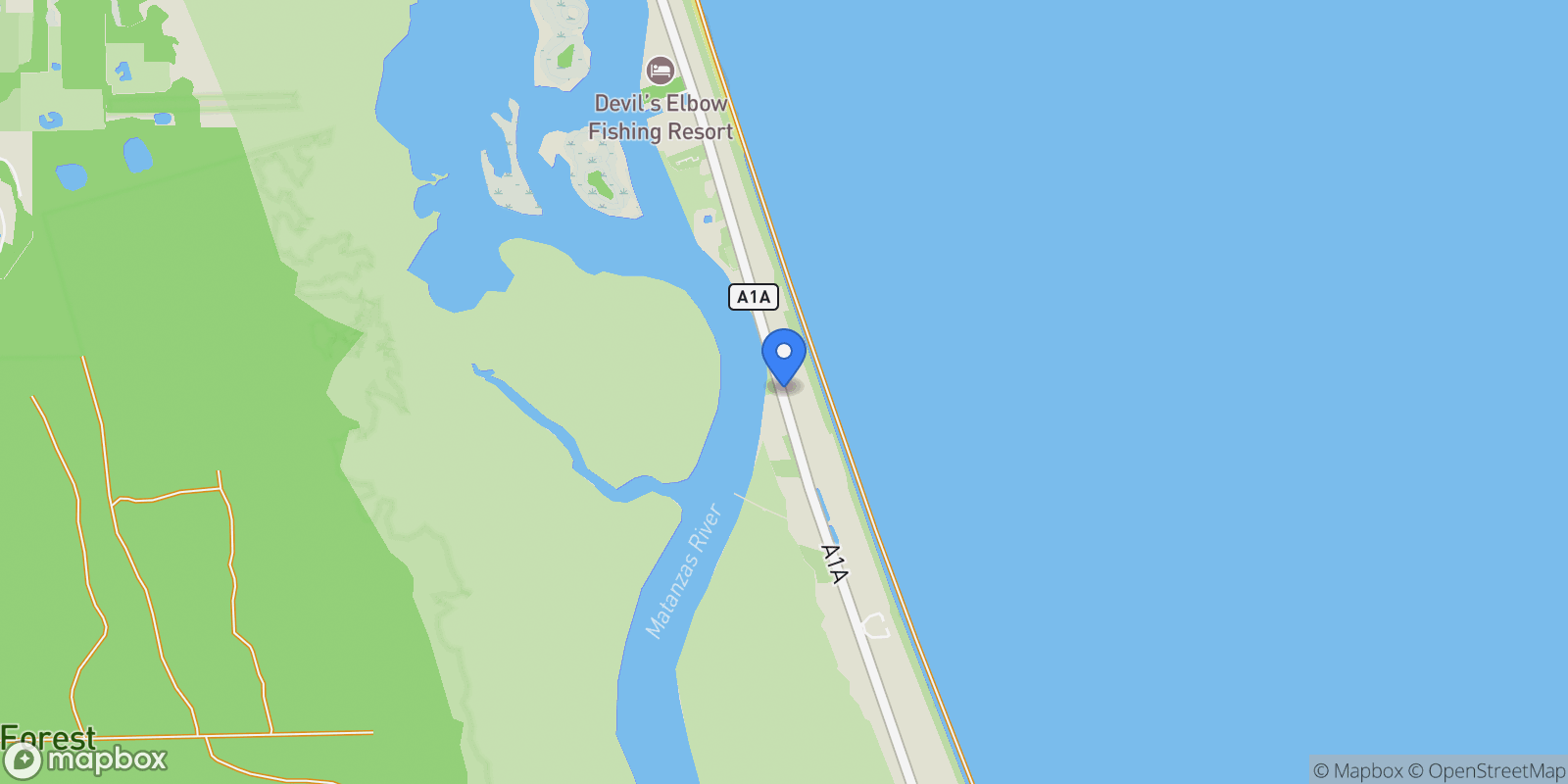 Map showing 7840 S A1A, Saint Augustine, FL, 32080, USA, St. Augustine, Florida, United States.
