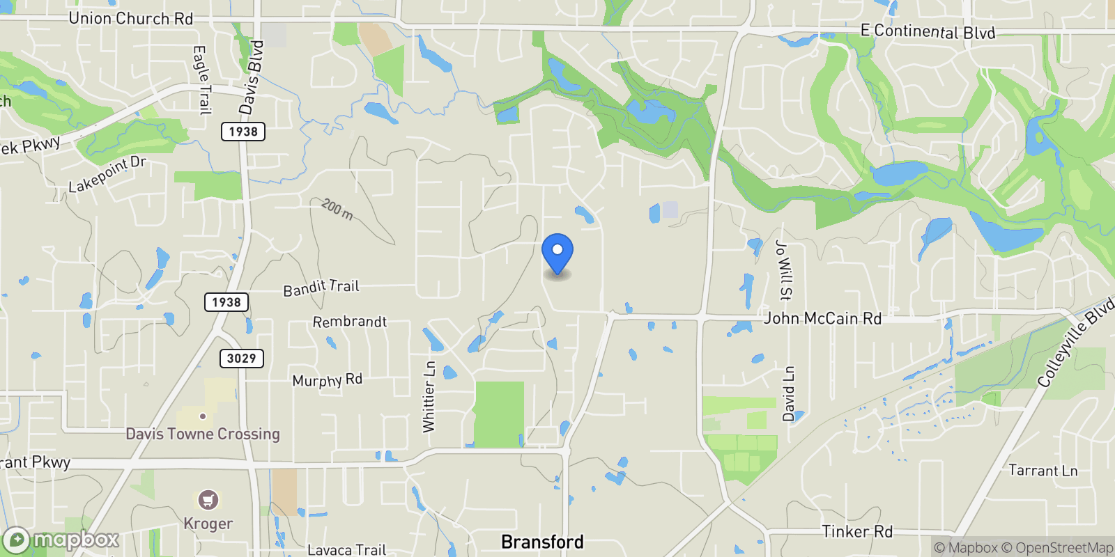 Map showing 7212 John Mccain Road, Colleyville, Texas, United States.