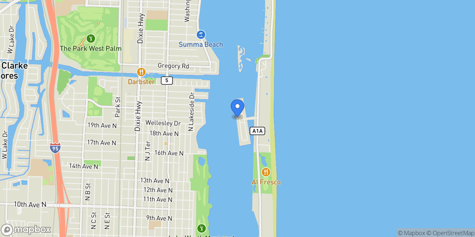 Map showing 2190 Ibis Isle, Palm Beach, Florida, United States.