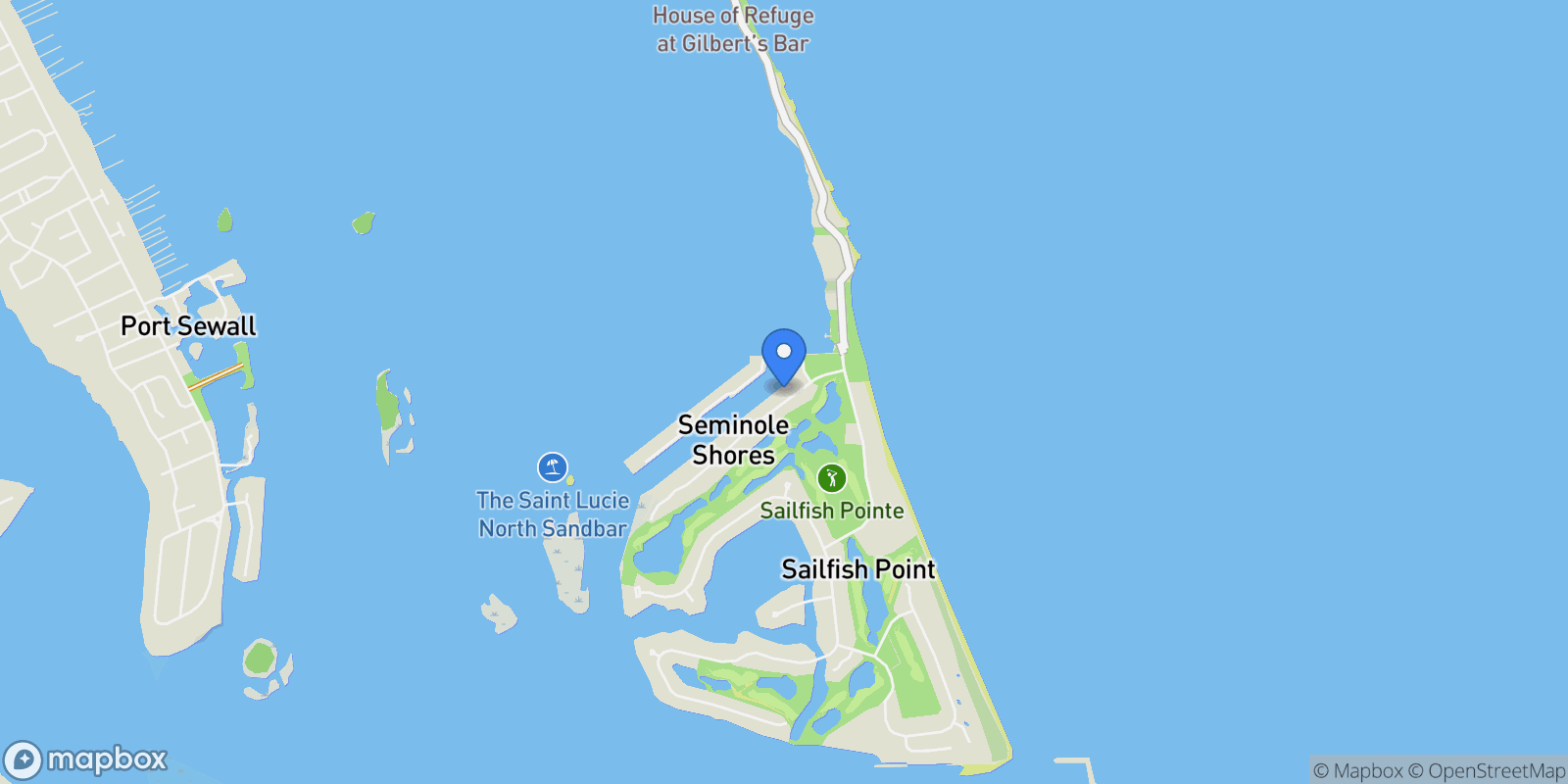 Map showing 6879 SE South Marina Way, Stuart, Florida, United States.