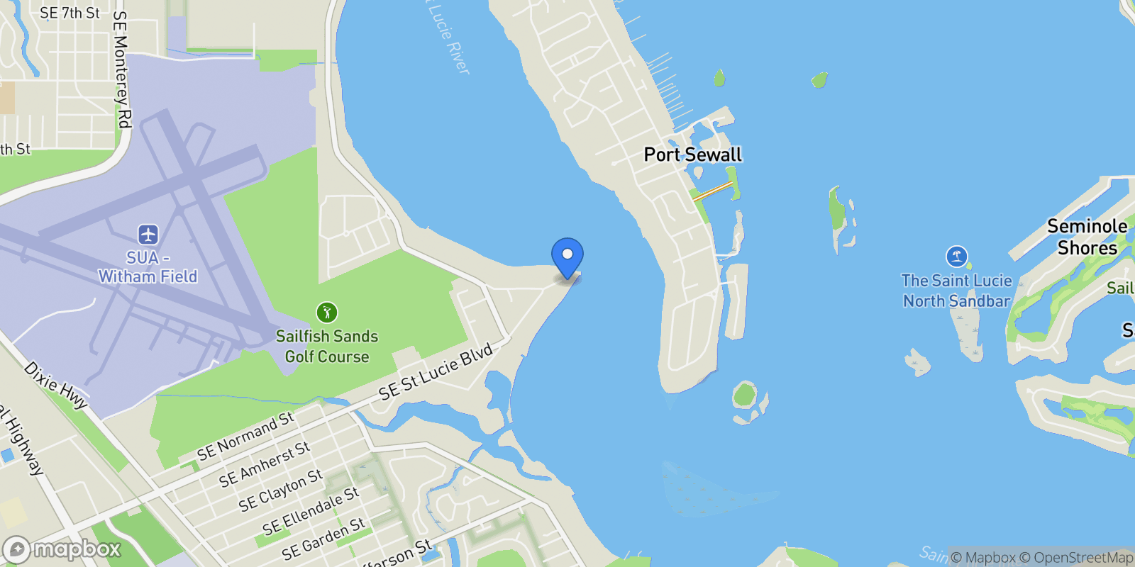 Map showing 4082 SE Old Saint Lucie Boulevard, Stuart, Florida, United States.