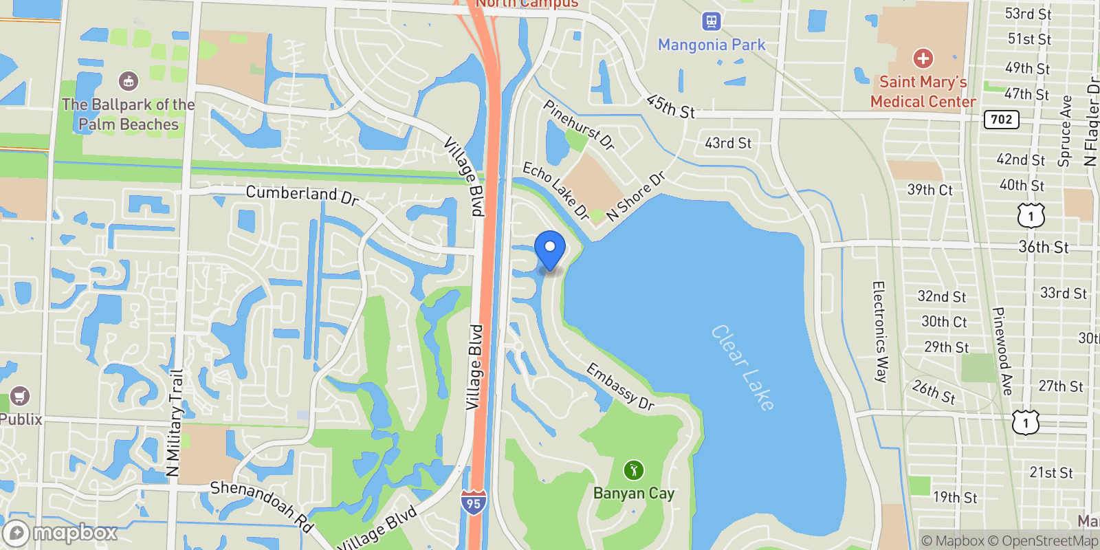 Map showing 3317 Embassy, West Palm Beach, Florida, United States.