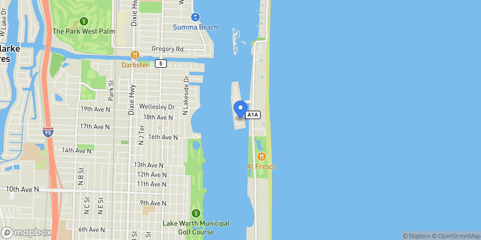 Map showing 2270 Ibis Isle Road, Palm Beach, Florida, United States.