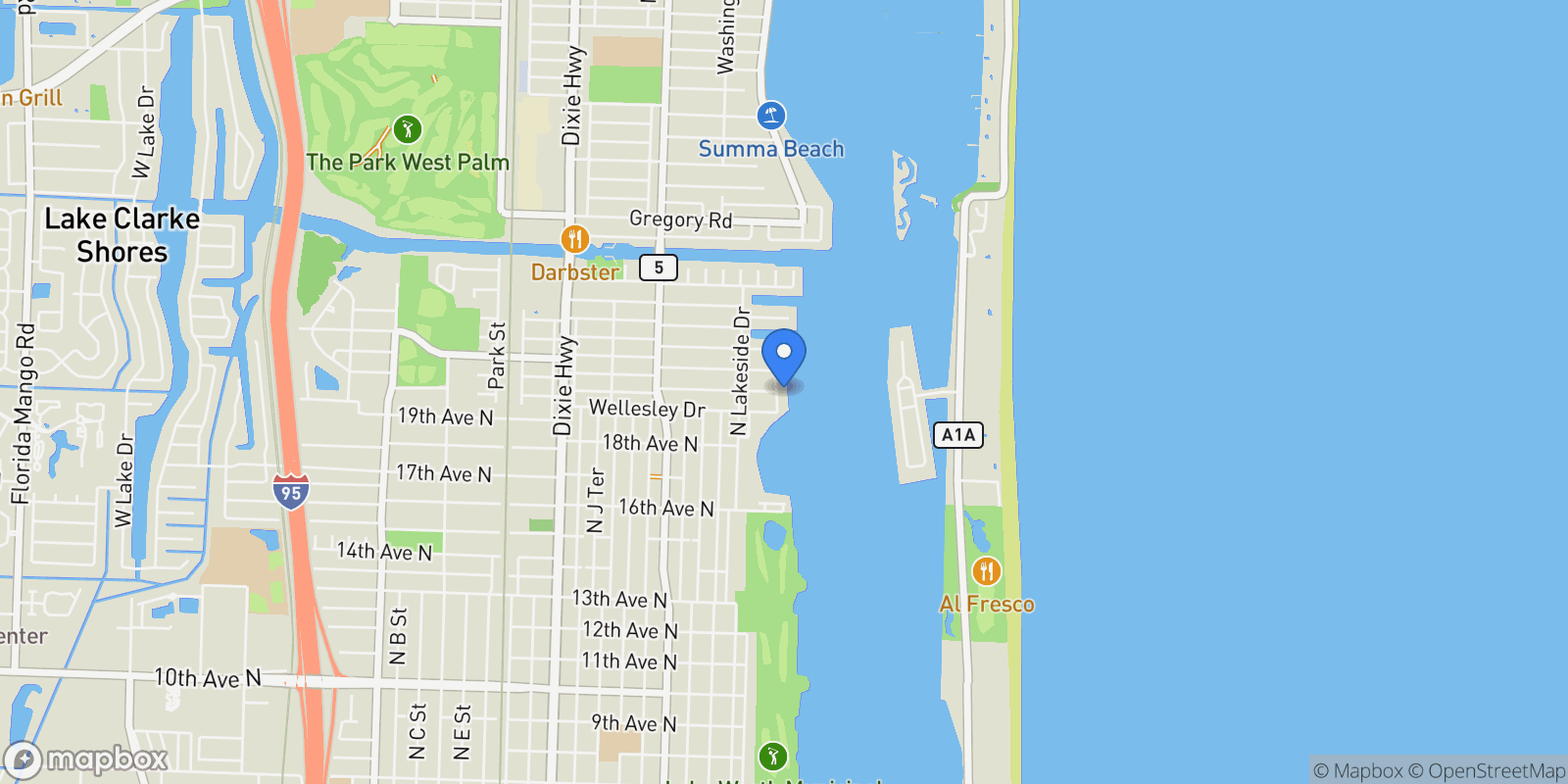 Map showing 2002 Notre Dame Drive, Lake Worth, Florida, United States.