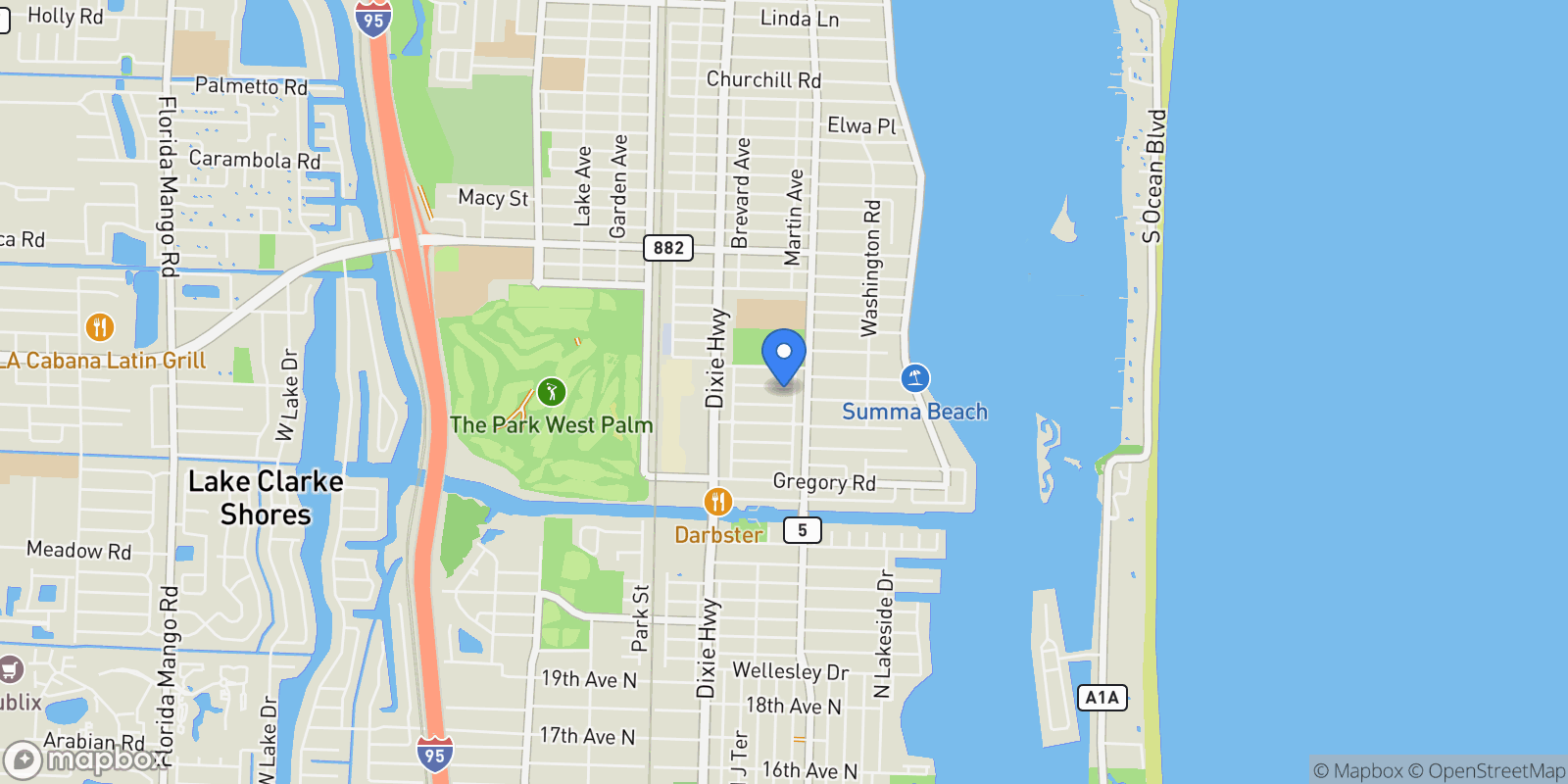 Map showing 330 Laurie Road, West Palm Beach, Florida, United States.