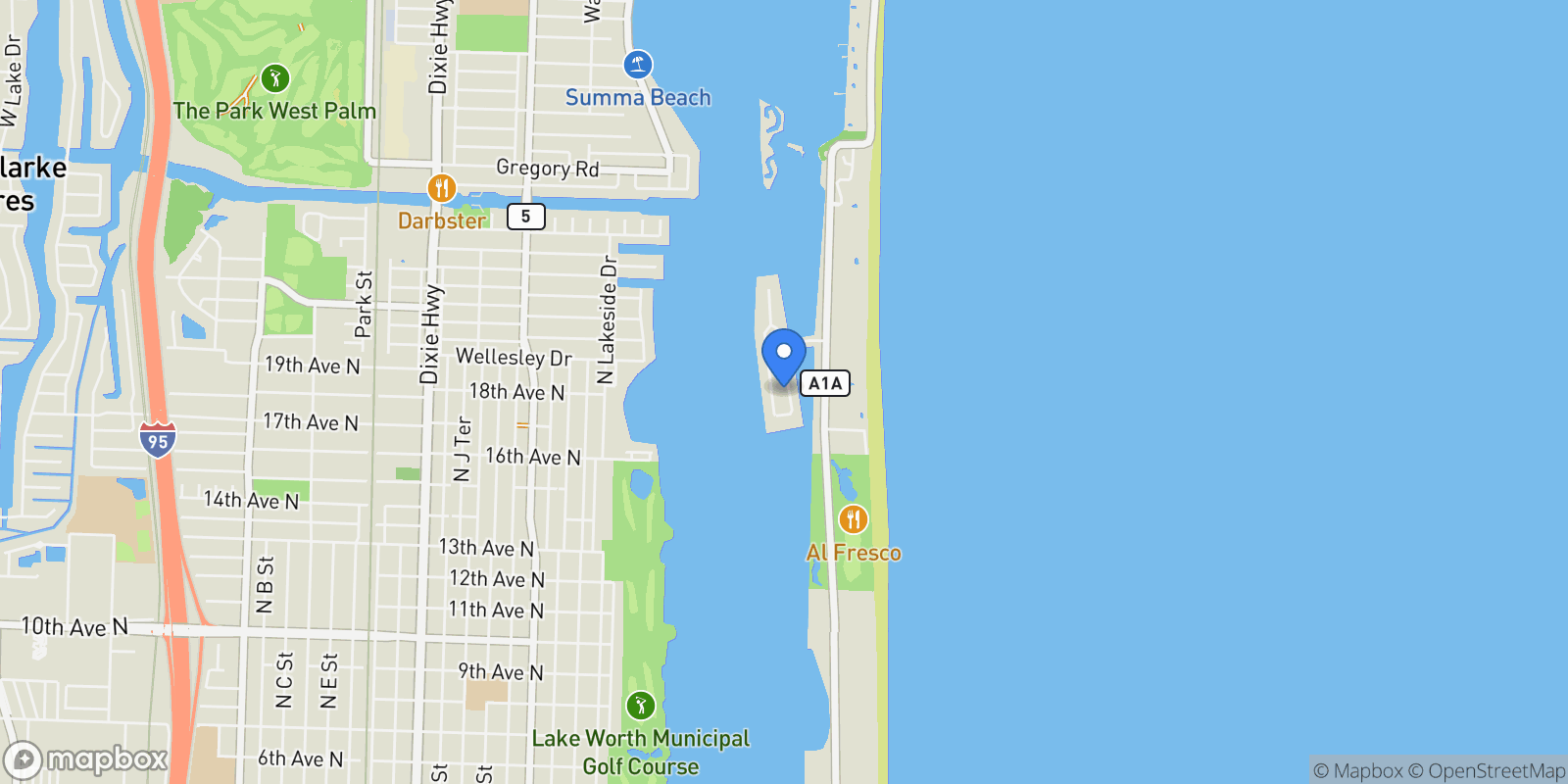 Map showing 2270 Ibis Isle, Palm Beach, Florida, United States.