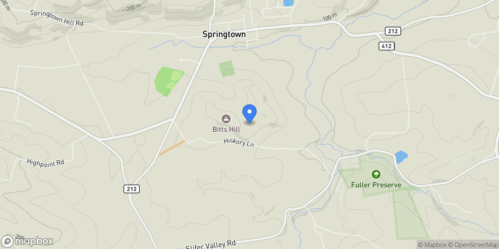 Map showing 2511 Hickory Lane , Coopersburg, PA 18036, Bethlehem, Pennsylvania, United States.