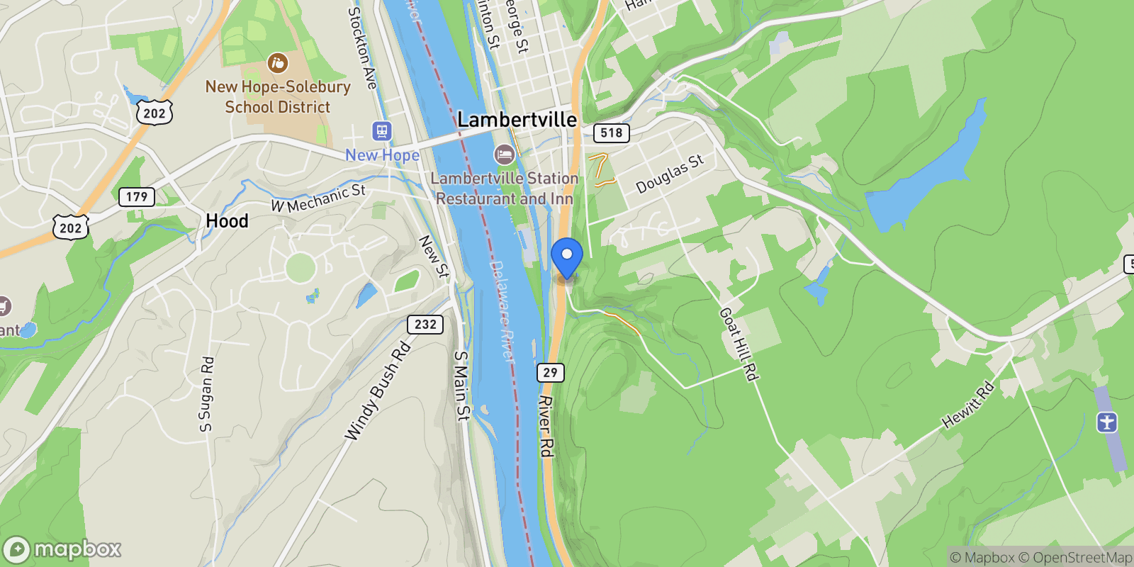 Map showing 12 Weeden Street , Lambertville, NJ 08530, Lambertville, New Jersey, United States.
