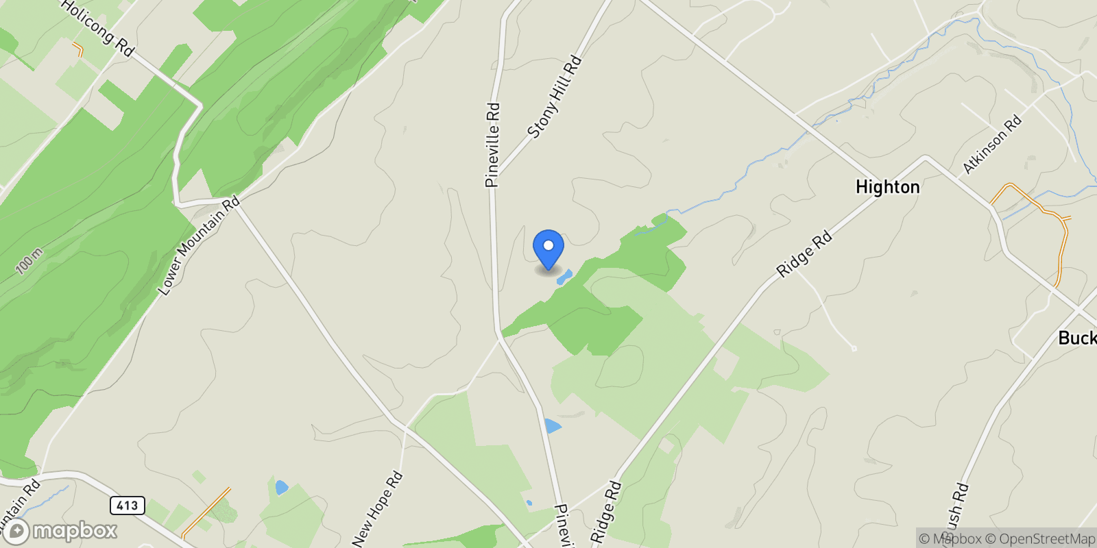 Map showing 1315 Pineville Road , New Hope, PA 18938, Solebury, Pennsylvania, United States.