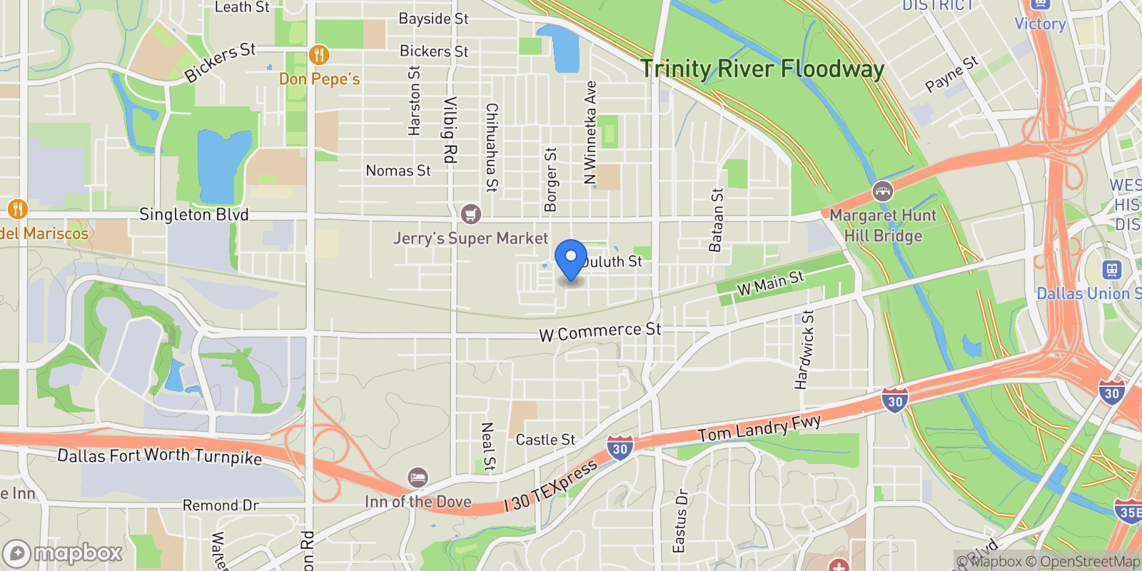 Map showing 1123 Muncie, Dallas, Texas, United States.