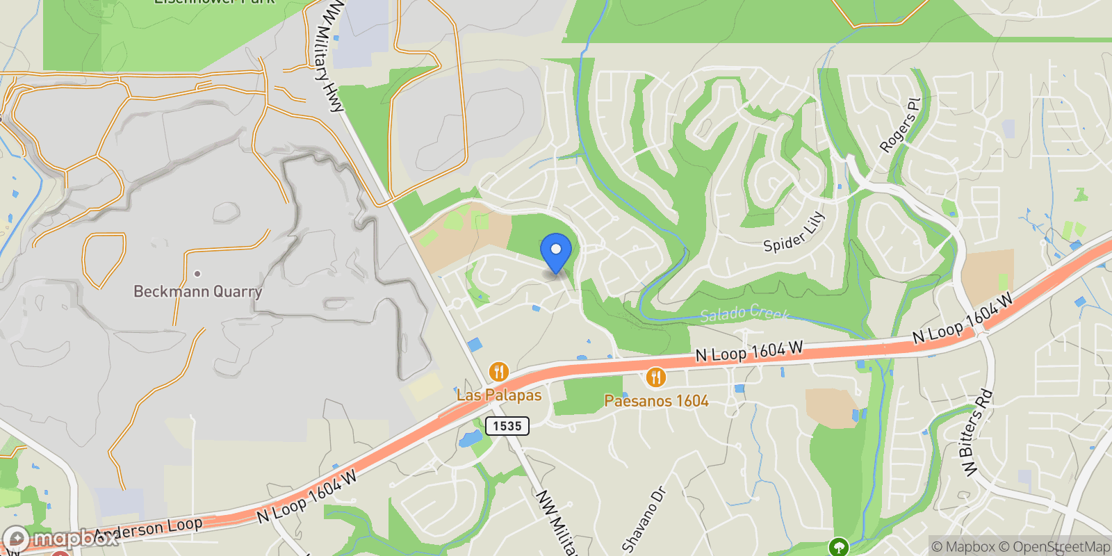 Map showing 18019 Muir Glen Drive , San Antonio, TX 78257, San Antonio, Texas, United States.
