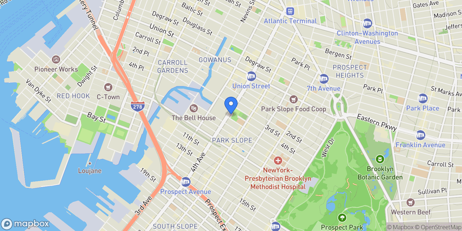 Map showing Novo, 343 4TH AVE, New York, New York, United States.