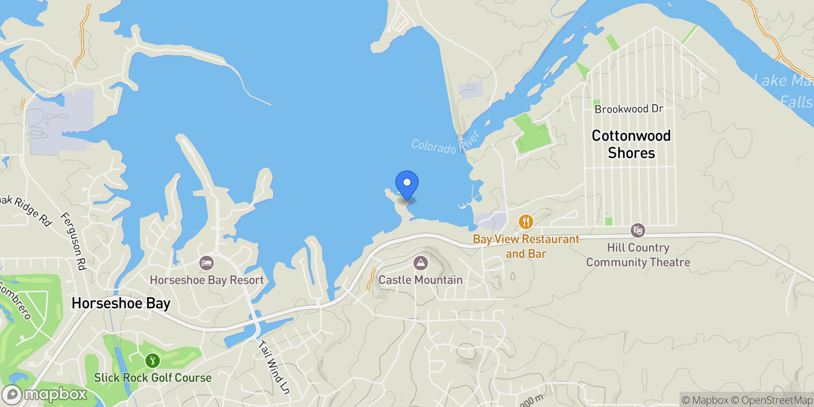 Map showing 115 Estate Drive , Horseshoe Bay, TX 78657, Horseshoe Bay, Texas, United States.