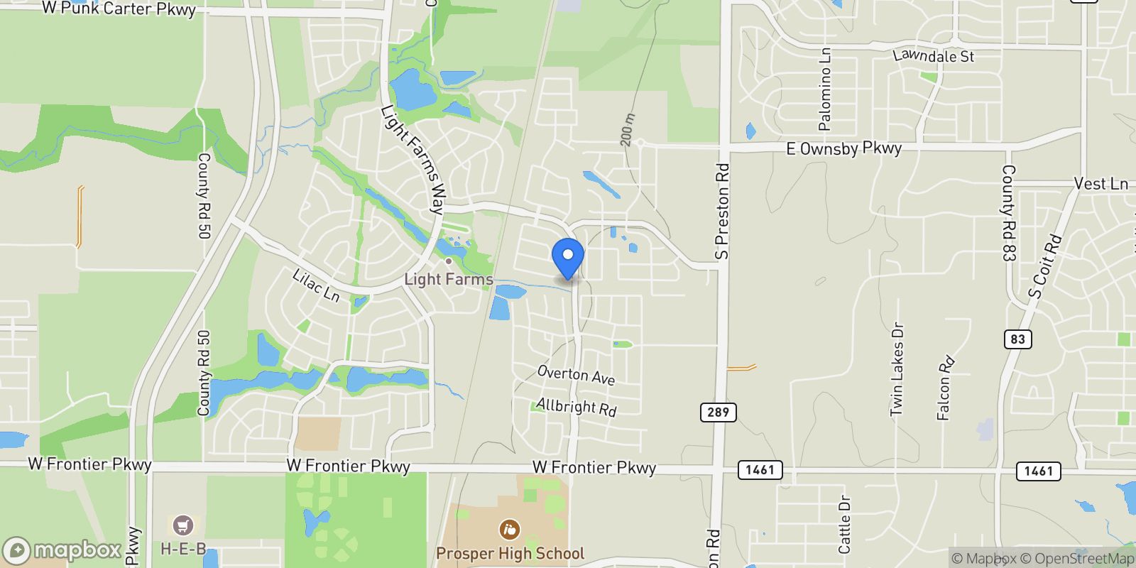 Map showing 704 Corner Post Path, Prosper, Texas, United States.
