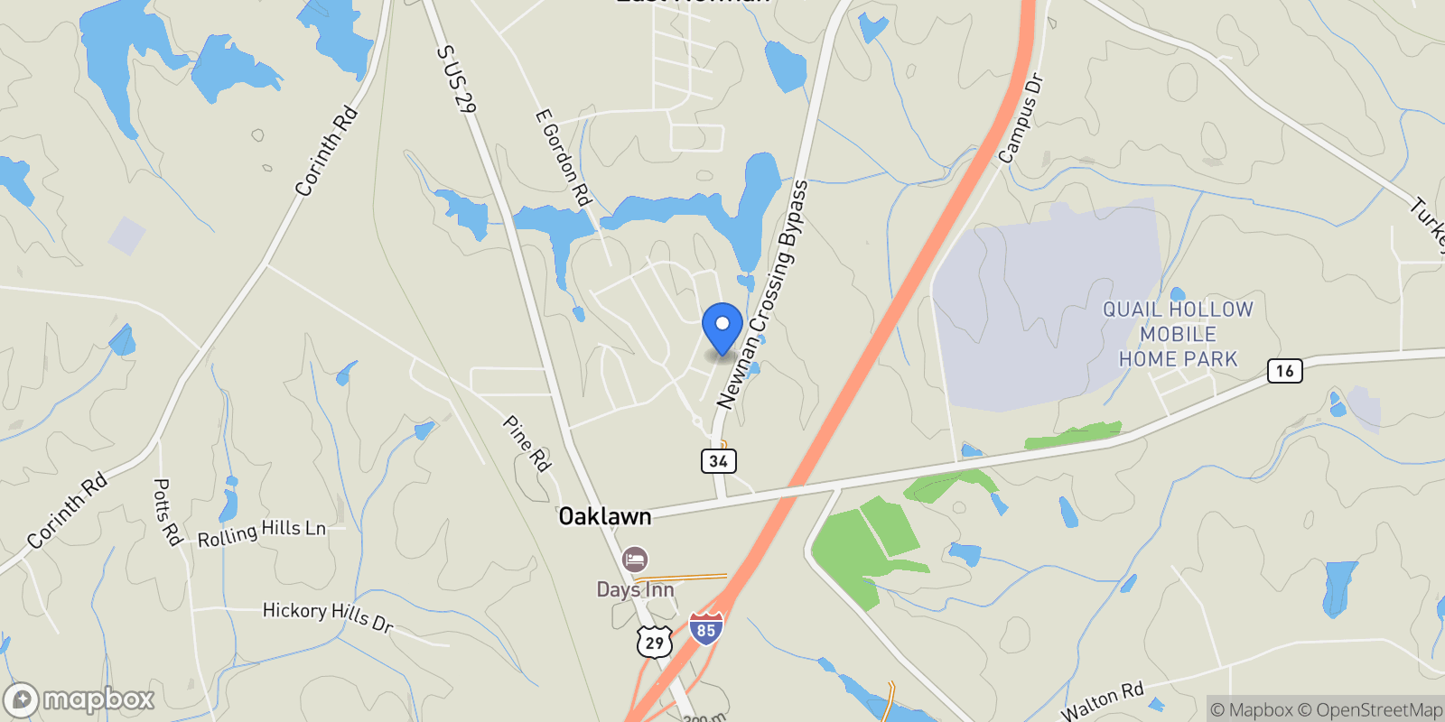 Map showing 140 Catalina CT, Newnan, Georgia, United States.