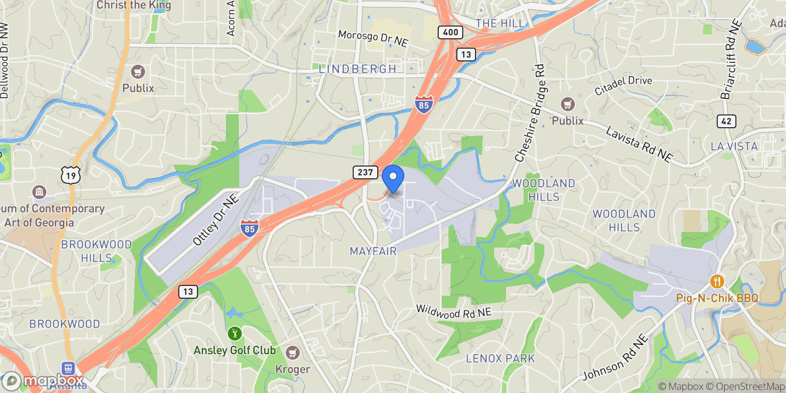 Map showing 2188 Niles Place, Atlanta, Georgia, United States.