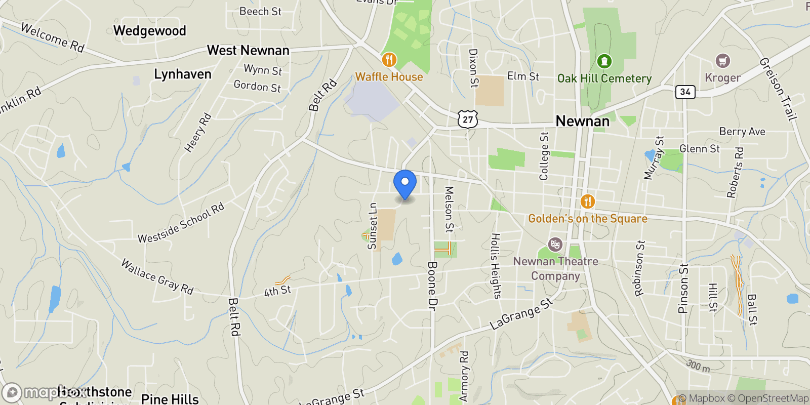 Map showing 68 Ballyfin WAY, Newnan, Georgia, United States.