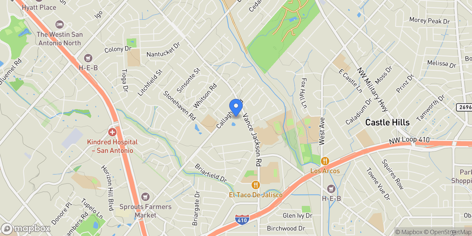 Map showing 7 Lazy Hollow Street , San Antonio, TX 78230, San Antonio, Texas, United States.