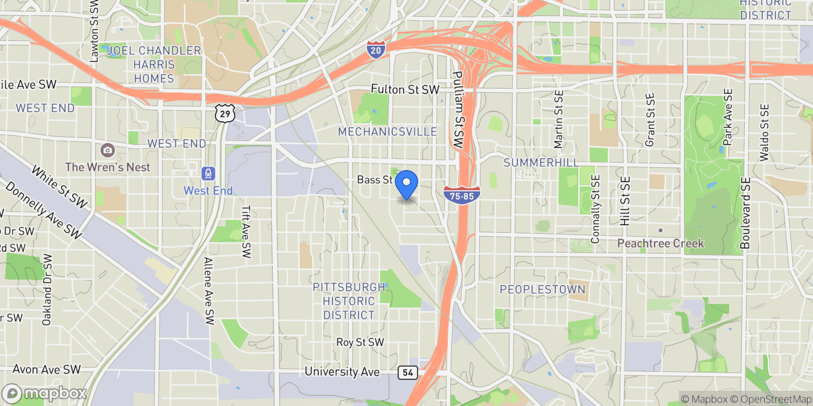 Map showing 766 COOPER ST, Atlanta, Georgia, United States.