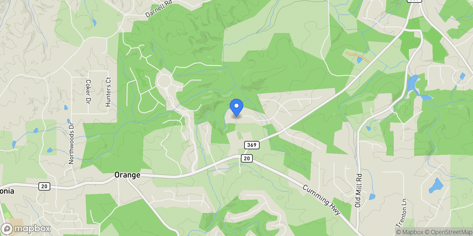 Map showing 608 Forest Pine Dr, Ball Ground, Georgia, United States.