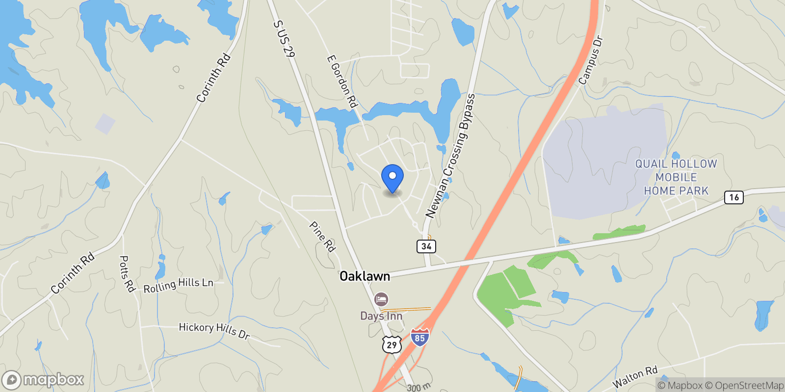 Map showing 150 Cresswind BLVD, Newnan, Georgia, United States.