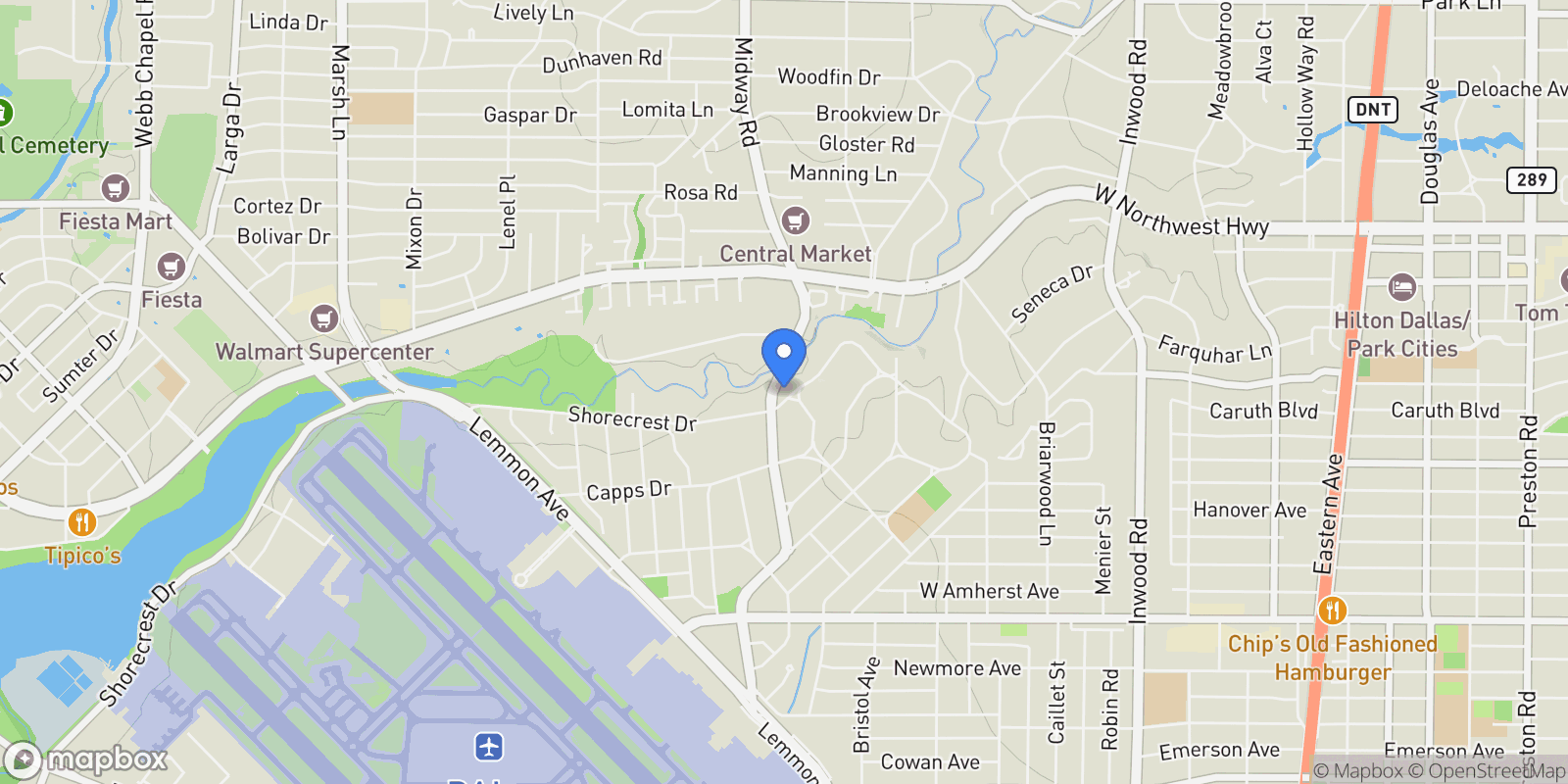 Map showing 4511 Watauga Road, Dallas, TX, 75209, USA, Dallas, Texas, United States.
