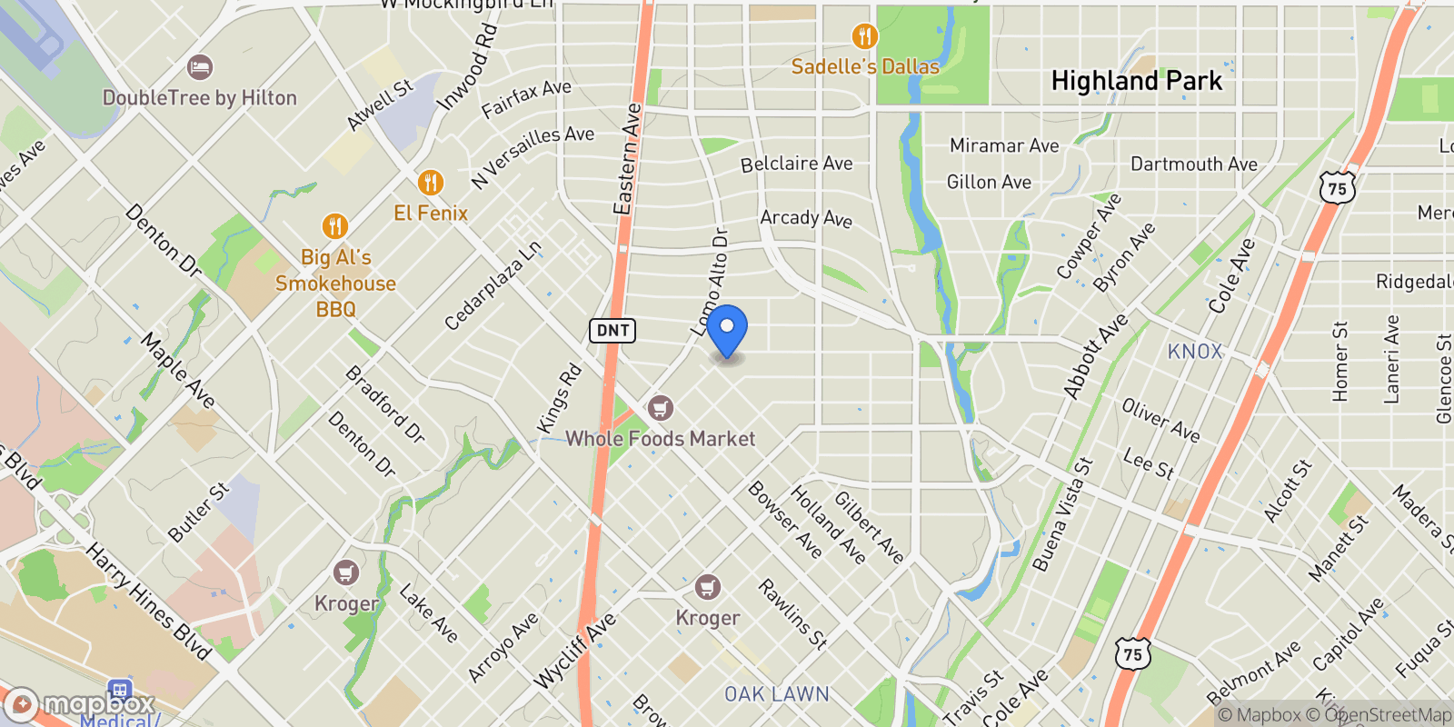 Map showing 3810 Hawthorne Avenue, Dallas, TX, 75219, USA, Dallas, Texas, United States.